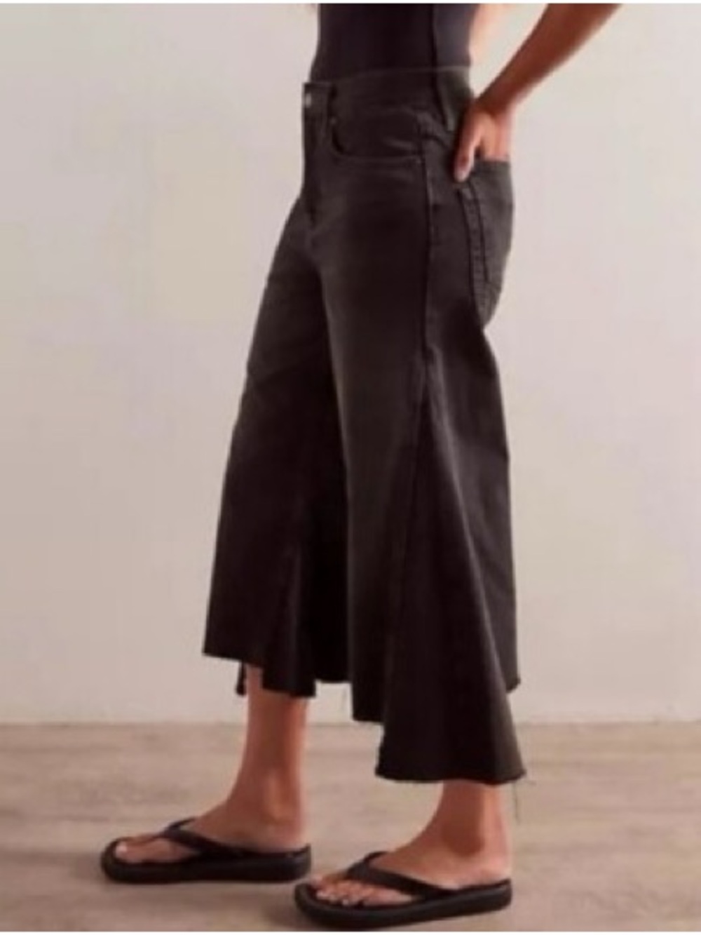Free People Ripple Wide Leg Cropped Jeans - A026 - Picture 3 of 4
